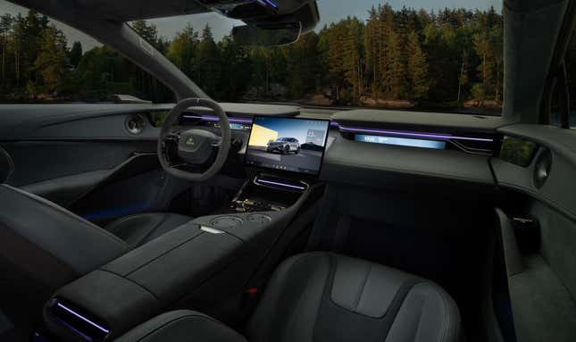Interior of SUV Lotus Eletre S 2024 gray color